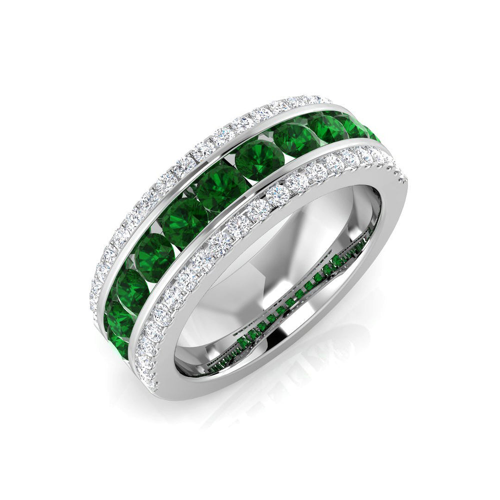 Emerald Half Eternity Ring
