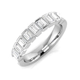 0.50-1.00ct Lab-Grown Baguette Cut D/VVS Diamond Half Eternity Ring