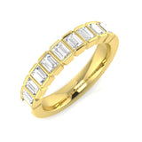 Bague demi-alliance en diamants de laboratoire taille baguette (0,50-1,00 ct), pureté D/VVS