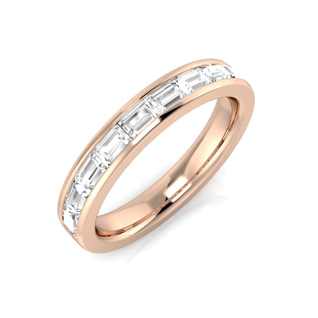 0.30-0.80ct Lab-Grown D/VVS Baguette Cut Diamond Half Eternity Ring.