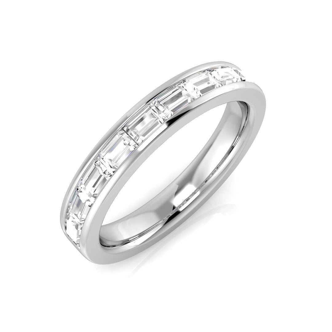 0.30-0.80ct Lab-Grown D/VVS Baguette Cut Diamond Half Eternity Ring.