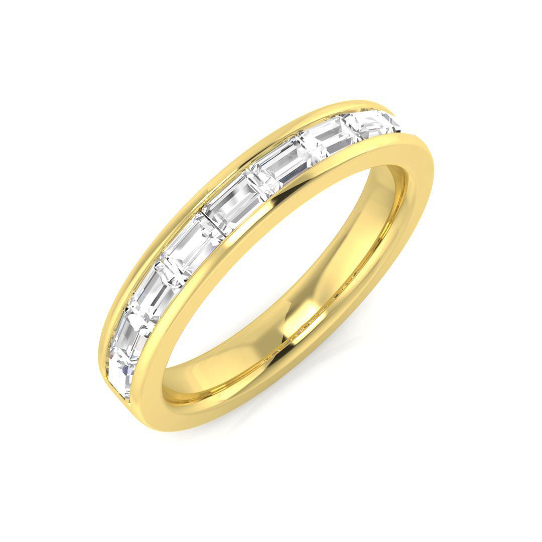 0.30-0.80ct Lab-Grown D/VVS Baguette Cut Diamond Half Eternity Ring.