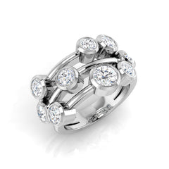 2.30Carat D-E/VS Lab Grown Diamond Bubble Rings Wedding Ring 950 Platinum Ready To Ship