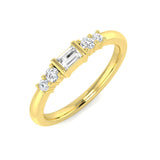 0.25ct Lab-Grown Baguette & Round Cut D/VVS Diamond Bar Set Half Eternity Ring.