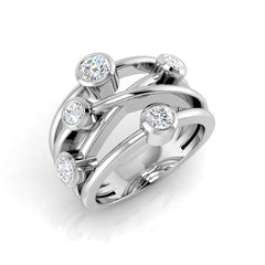 0.70Carat D-E/VS Lab Grown Diamond Bubble Rings Wedding Ring 950 Platinum Ready To Ship