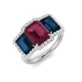 Diamond Arubdel Colour Halo 3 Stone Ring | 5ct