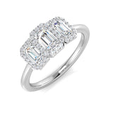 Diamond Bodiam 3 Stone Ring | 0.75ct | Hallmarked Gold & Platinum