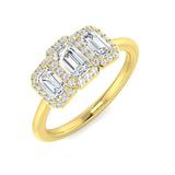 Diamond Bodiam 3 Stone Ring | 0.75ct | Hallmarked Gold & Platinum
