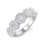 Five Stone Round Diamond Cluster Ring 1ct | Floral Design Band | UK Hallmarked