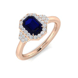 Diamond Carikbrooke Blue Sapphire Ring | 0.75ct - 1ct