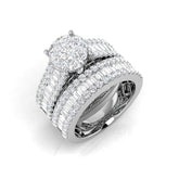 Baguette and Round Cut Diamond Bridal Ring Set