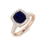 Diamond Weswyb Blue Sapphire Ring | 2ct | Hallmarked Gold & Platinum