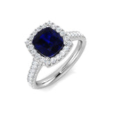Diamond Weswyb Blue Sapphire Ring | 2ct | Hallmarked Gold & Platinum