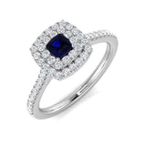 Diamond Pembroke Blue Sapphire Ring | 0.5ct