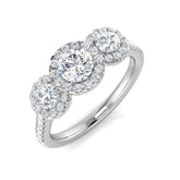 Natural Round Cut Diamond Halo Ring For Women