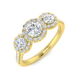 Natural Round Cut Diamond Halo Ring For Women