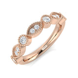 Elegant 0.33Ct White Gold Vintage Diamond Stackable Band Ring