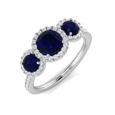 Gemstone Halo Ring, Natural Diamond Ring