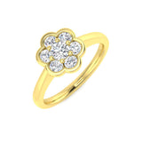 0.50Ct 7 Stone Flower Halo Diamond Ring | Lab & Natural | Gold & Platinum