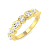 0.35-0.75ct Lab-Grown Marquise and Round Cut D/VVS Diamond Half Eternity Ring