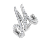 Lab & Natural Diamond M Initial Ring | Round Diamond Pave | 0.75ct