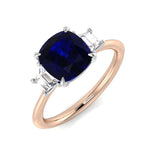 Diamond Hebsey Blue Sapphire Ring | 2ct | Hallmarked Gold & Platinum