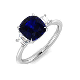 Diamond Hebsey Blue Sapphire Ring | 2ct | Hallmarked Gold & Platinum