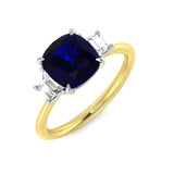 Diamond Hebsey Blue Sapphire Ring | 2ct | Hallmarked Gold & Platinum