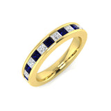 Blue Sapphire Half Eternity Ring for Women