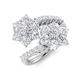 Round Fancy Cluster Diamond Ring 2ct | UK Hallmarked
