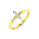 Diamond Effibgham Cross Ring | 0.1ct | Hallmarked Gold & Platinum