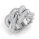 Lab-Grown Round & Baguette Diamond Fancy Ring | UK Hallmarked