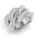 Lab-Grown Round & Baguette Diamond Fancy Ring | UK Hallmarked