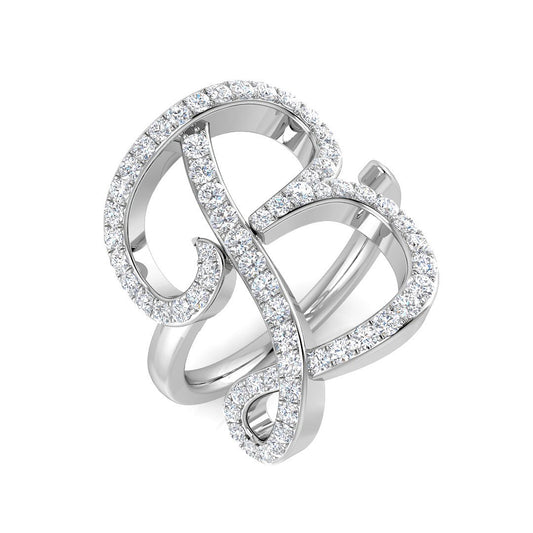 0.75ct Diamond Letter B Ring in UK Hallmarked Gold