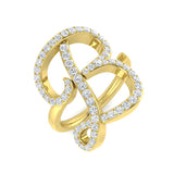 0.75 Carat Round Diamond Micro Pavé Letter B Initial Ring