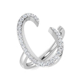 0.35 Carat Round Diamond Micro Pavé Letter C Initial Ring