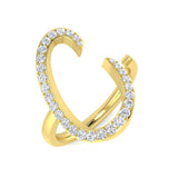 0.35 Carat Round Diamond Micro Pavé Letter C Initial Ring