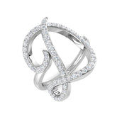 0.65 Carat Round Diamond Micro Pavé Letter D Initial Ring