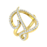 0.65 Carat Round Diamond Micro Pavé Letter D Initial Ring