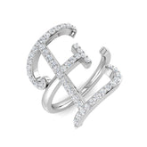 0.50ct Diamond Letter E Ring in UK Hallmarked Gold