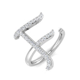 0.35 Carat Round Diamond Micro Pavé Letter F Initial Ring