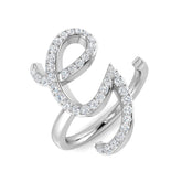 0.40 Carat Round Diamond Micro Pavé Letter G Initial Ring