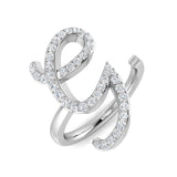 0.40 Carat Round Diamond Micro Pavé Letter G Initial Ring
