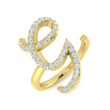 0.40 Carat Round Diamond Micro Pavé Letter G Initial Ring