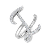 0.45 Carat Round Diamond Micro Pavé Letter I Initial Ring