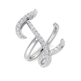 0.45 Carat Round Diamond Micro Pavé Letter I Initial Ring