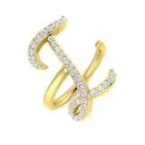 0.45 Carat Round Diamond Micro Pavé Letter I Initial Ring