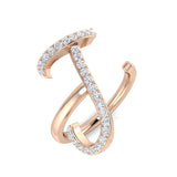 0.38 Carat Round Diamond Micro Pavé Letter J Initial Ring