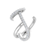 0.38 Carat Round Diamond Micro Pavé Letter J Initial Ring