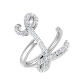 0.40 Carat Round Diamond Micro Pavé Letter L Initial Ring
